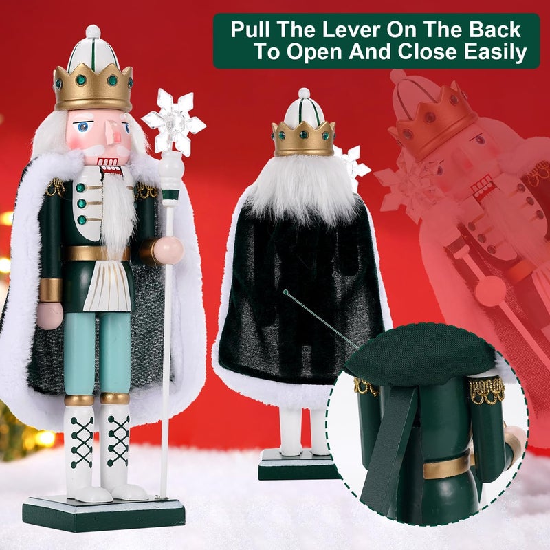 Tpudn Store Christmas Decorations Nutcracker,12 inch Wooden Traditional Nutcracker,Festive Collectible Christmas Ornament Gift for Family Friends (Snowflake Scepter) - Image 5